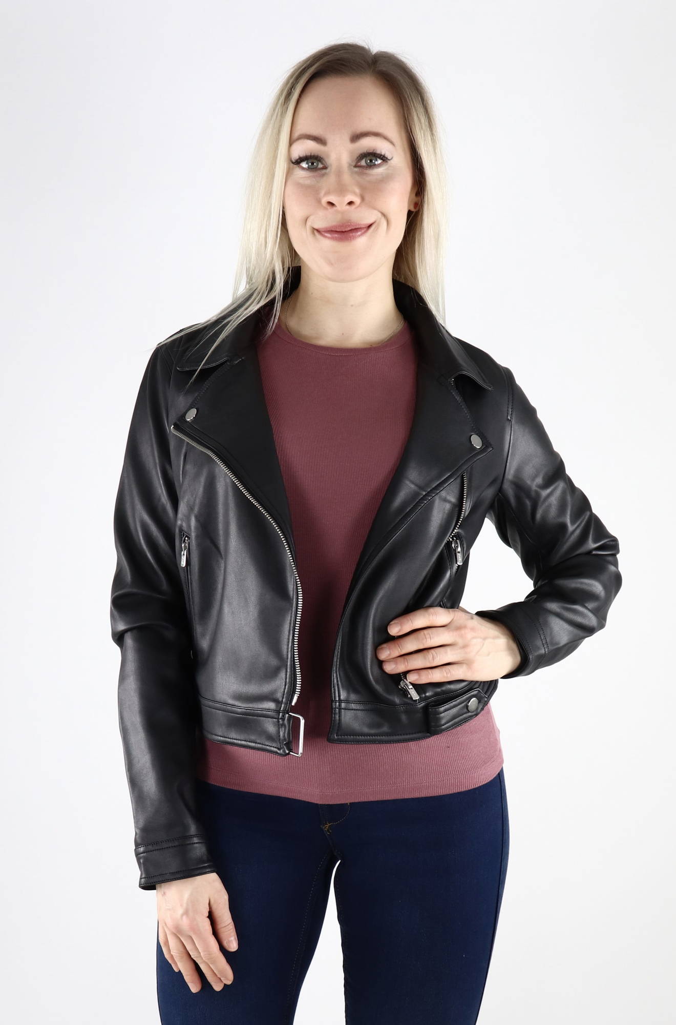 Only Dam Jacka Best Faux Biker Svart Stilettoshop Se Webbutik