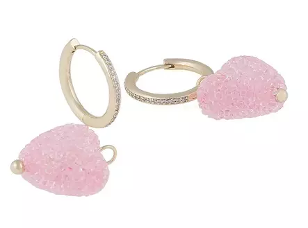 Snö of Sweden Örhängen Sockerhjärtan guld/ljusrosa - Örhängen - 138770 - 2