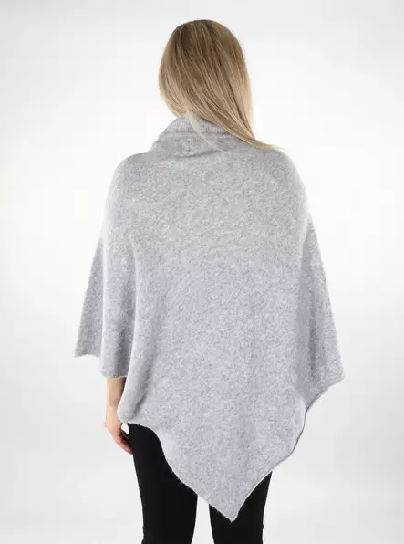 Pieces damponcho Fortuna Highneck mellangrå - Ponchos och slängkappor för damer - 137324 - 2