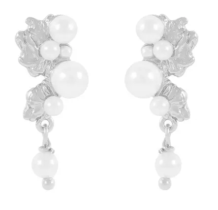 Snö of Sweden Örhängen Line silver/vit - Örhängen - 138645 - 1