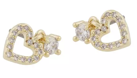 Snö of Sweden Örhängen Nisi hjärtguld/klar - Örhängen - 138636 - 2