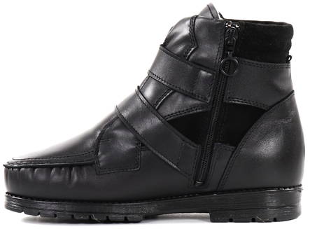 Pomar Orto dam läder stövletter med bred läst Siiri svart - Stövletter och kängor för damer - 129909 - 2