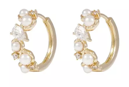 Snö of Sweden Örhängen Brittany guld/vit - Örhängen - 138629 - 1