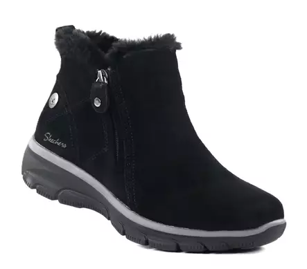 Skechers damkängor med bred läst 168042/BBK EASY GOING - HIGH ZIP 2 svart - Stövletter och kängor för damer - 139259 - 1